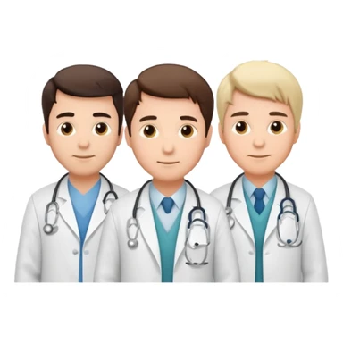 5 doctor staff all men make the differ in age make some space between em sticker