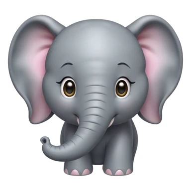 Cinematic Cute Elephant Portrait Emoji, Head tilted playfully and inquisitively, featuring a glossy gray hide with soft, rounded ears and round, sparkling eyes filled with curious wonder, Simplified yet irresistibly adorable features, highly detailed, glowing with a warm, friendly glow, high shine, affectionate and lively, stylized with a touch of gentle whimsy, bright and endearing, soft glowing outline, capturing the essence of a mischievous yet loving elephant, so playful it feels like it could lumber out of the screen into your arms! sticker