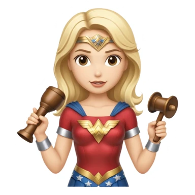 Blonde Wonder Woman English handbells sticker