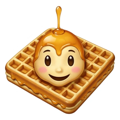 smiling waffle sticker