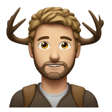 White male with moose antlers sticker