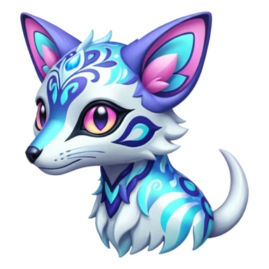 Icy floral shiny colorful neon bright vibrant patterned Genet-Absol-Zeraora-Primagen-fusion-creature  sticker