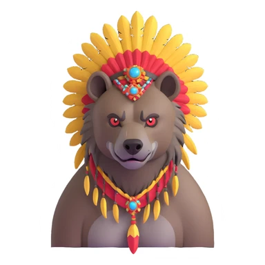 A native strong buff hyena with war bonnet  sticker