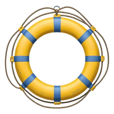blue and yellow lifebuoy sticker
