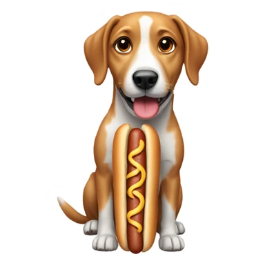 Dog with a hot dog  sticker