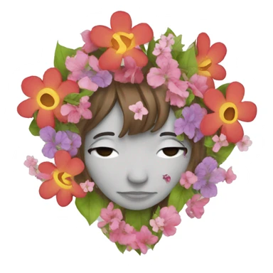 hear with flowers sticker