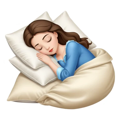 sleeping beauty brunette white girl with a silk pillow sticker