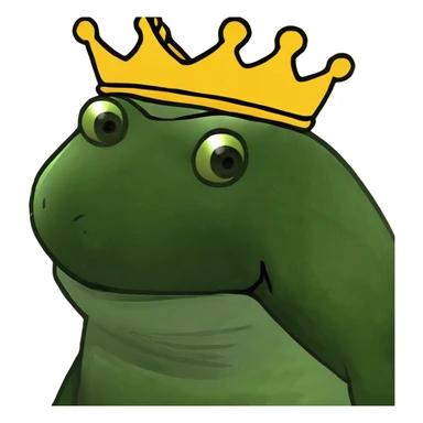 Frog wearing a crown sticker