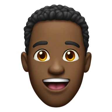 black man with tongue out of his mouth sticker