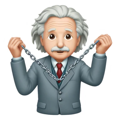 Albert einstein pulling on a chain sticker