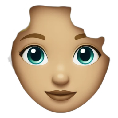 Blonde curly hair mid length girl blue eyes with turquoise earrings sticker