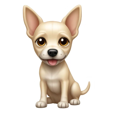 skinny little cream terrier dog pointy ears chihuahua  sticker