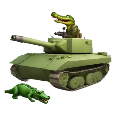 Alligator shooting a tank with a rpg sticker