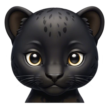 Cinematic Noble Baby black Panther Portrait Emoji, Poised with a touch of regal innocence, featuring a compact, sleek build with soft, dark fur and large, soulful eyes, Simplified yet sharp and sophisticated features, highly detailed, glowing with a gentle, mysterious glow, high shine, intelligent and endearing, stylized with an air of youthful authority, focused and attentive, soft glowing outline, capturing the essence of a tiny jungle guardian that appears ready to pounce out of the screen with effortless charm! sticker