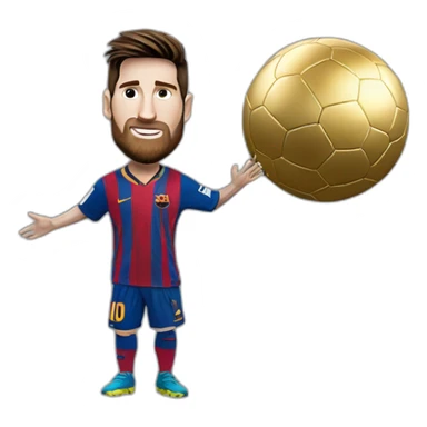 Messi avec le ballon d’or sticker