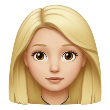 white girl with blond middle part sticker