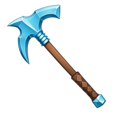 Minecraft diamond pickaxe with brown handle sticker