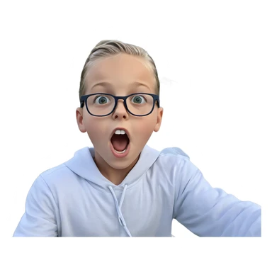 boy with glasses outdoors sticker