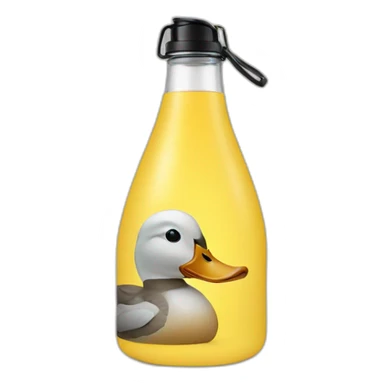 duck water bottle in the middle sticker