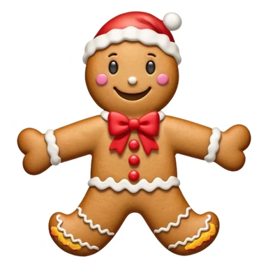 Christmas cookie with arms and legs and red bow on her head sticker
