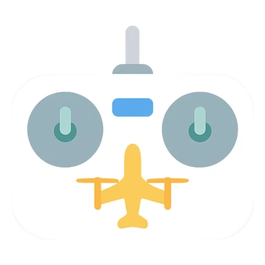 sleek VTOL remote controller, colored icon, modern design sticker