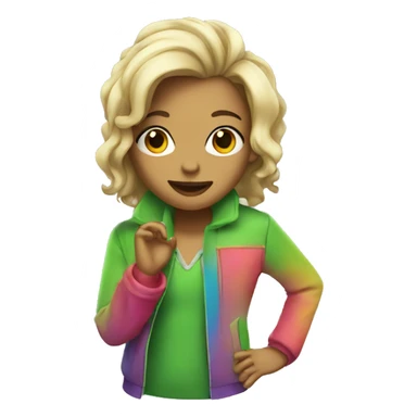 a singer with colors that recall green sticker