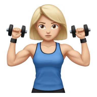 girl working out arms with a shirt on  sticker