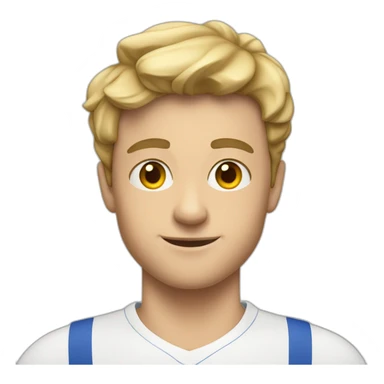 a full-grown European boy doing sports sticker