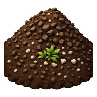 pile of soil with small pieces only sticker
