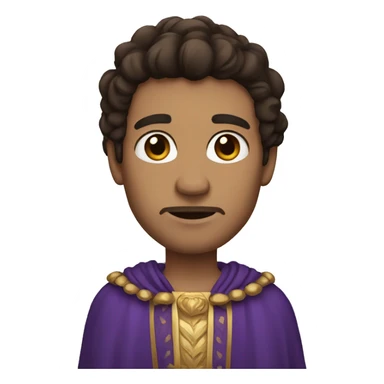 King with dark brown hair, brown eyes and fair skin sticker