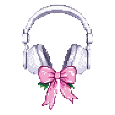 white headphones with pink bows sticker