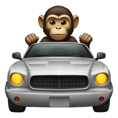 monkey driving a hellcat sticker
