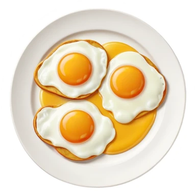 Two Sunny side fried Eggs in a plate sticker
