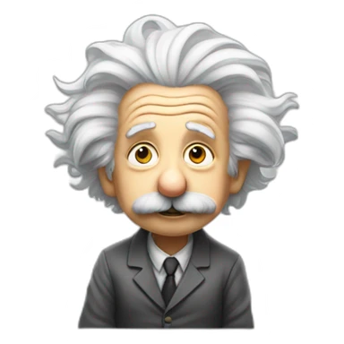 albert einstein sitting on an invisible edge sticker