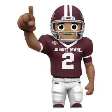 Johnny manziel in a Texas a&m maroon uniform holding up one thumb  sticker