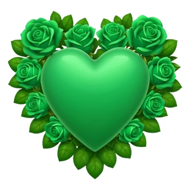 Green Heart with green roses  sticker