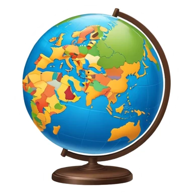 a globe with europe in the middle sticker