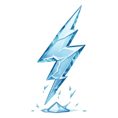Six sided lightning bolt made of ice sticker