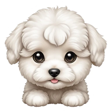 White Maltipoo puppy cute face  sticker