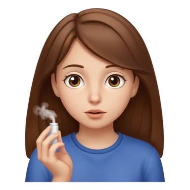 brown haired girl who smells sticker