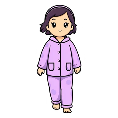 girl walking in pajamas sticker