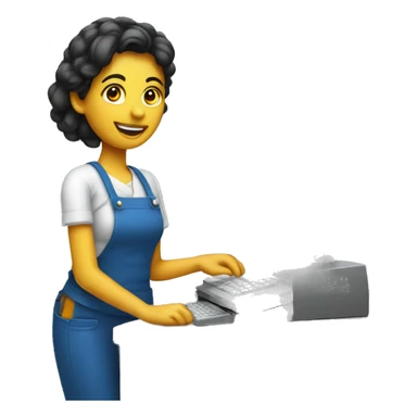 cashier job with computer sticker