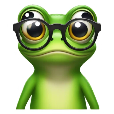 Frog with glasses sticker