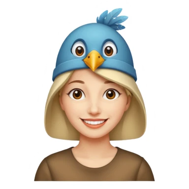 woman with a bird hat sticker