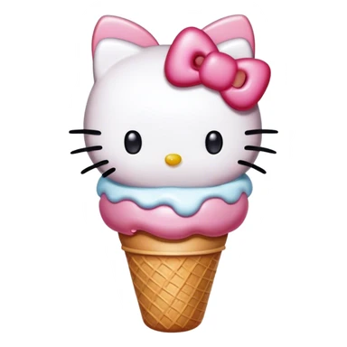 hello kitty with ice cream sticker