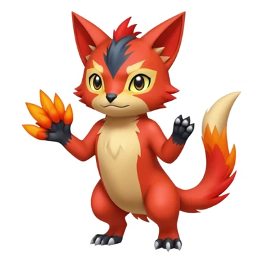  Quilava-Litten-Digimon-hybrid full body sticker