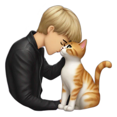 Justin Bieber kissing cat sticker