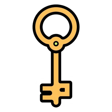 ultra minimal golden key, simplest possible shape sticker
