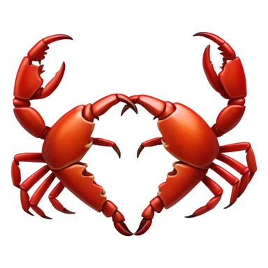 Heart hands emoji but instead of human hands, two crab claws making the heart shape  sticker