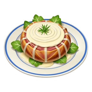 I want a chicory wrapped in ham, with a bechamel sauce over it sticker